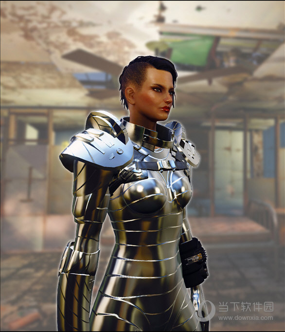 辐射4紧身银色盔甲modv10绿色免费版