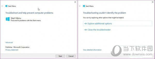 start menu troubleshooter