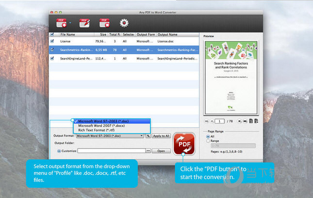 Any PDF to Word Converter MAC版