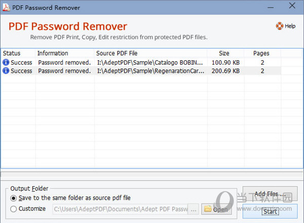 Adept PDF Password Remover