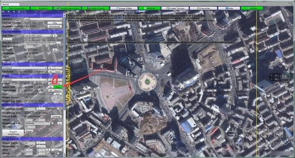 移动地图到自己需要建模的地方