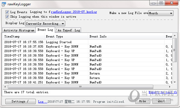 rawKeyLogger