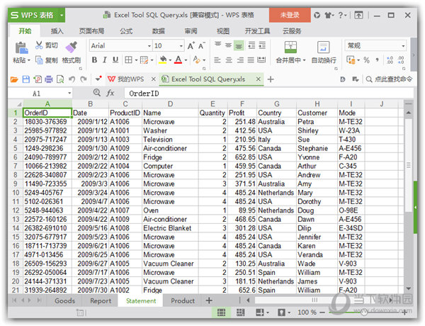 Excel Tool SQL Query