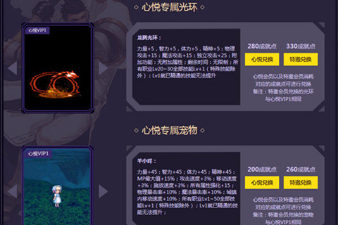 心悦俱乐部成就点兑换