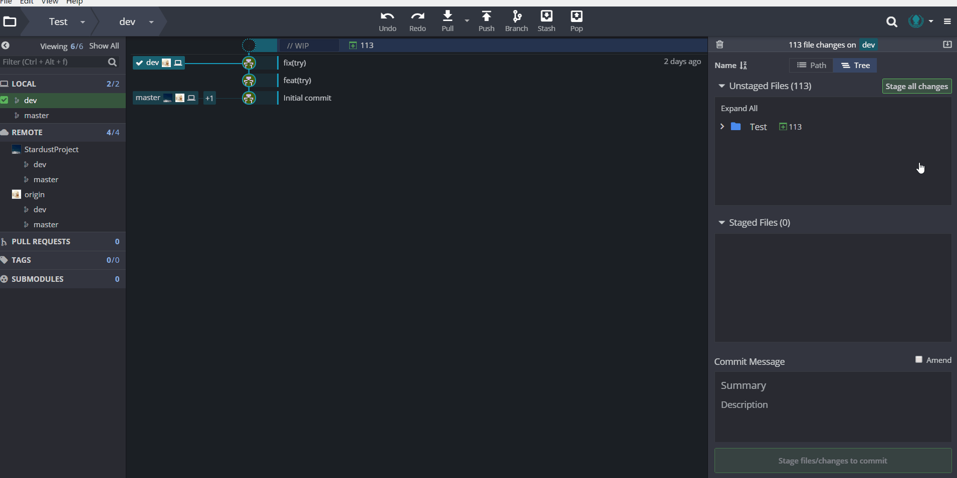 提交commit到自己的远程仓库