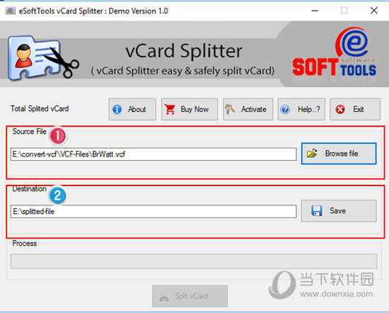 eSoftTools vCard Splitter