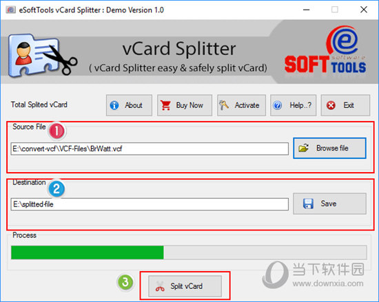 eSoftTools vCard Splitter