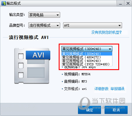 用户也可以在下方或主界面中的“详细参数”中设置视频的详细输出参数