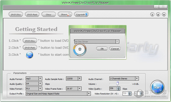 WinX Free DVD to FLV Ripper
