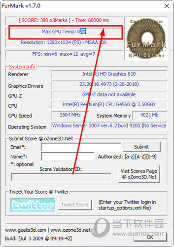 “Max CPU Temp”