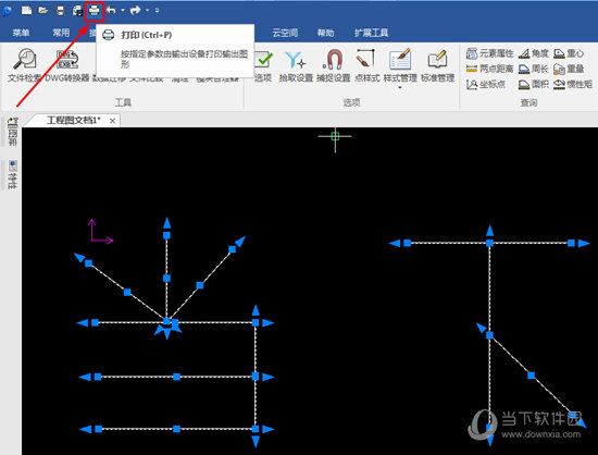知识兔点击左上方的“打印”功能即可按指定参数输出图形