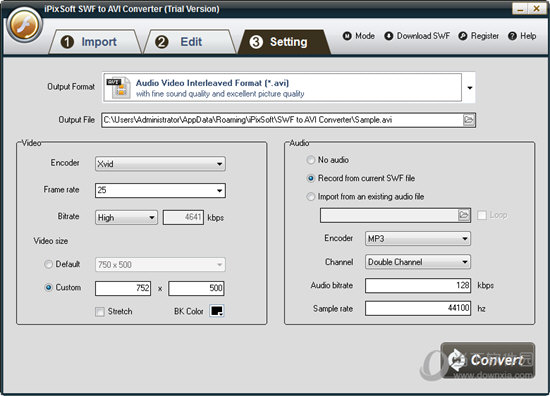iPixSoft SWF to AVI Converter