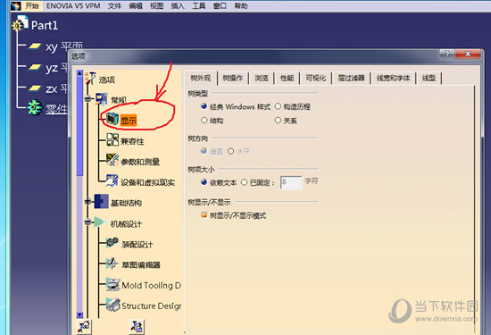 选择显示选项