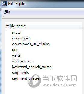 打开的 Sqlite数据库表