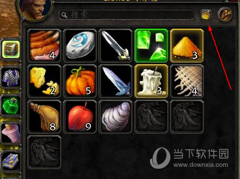 右上角知识兔点击刷子图标即可整理背包