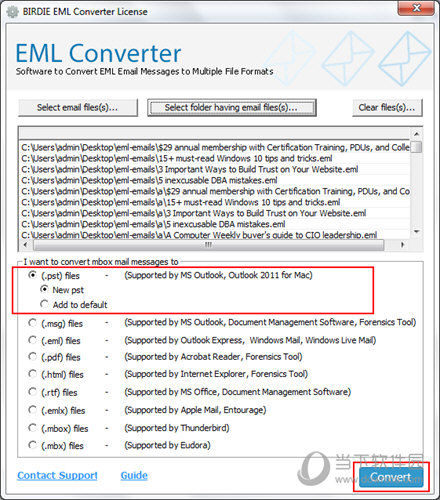 BIRDIE EML to PST Converter