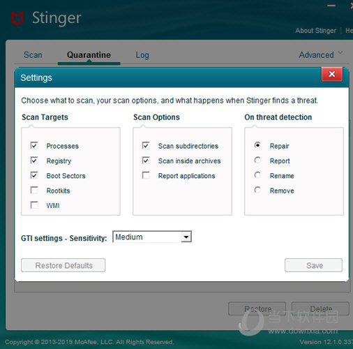 McAfee Stinger Raptor