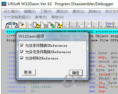 反汇编程序选项