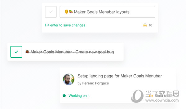 Maker Goals Menubar