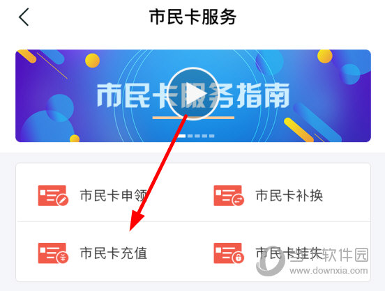 点击“市民卡充值”