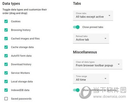 Clear Browsing Data
