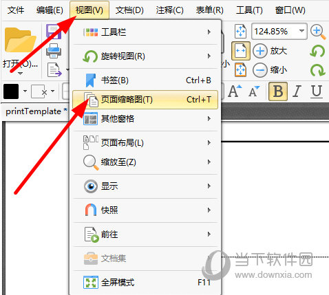 选择“页面缩略图”