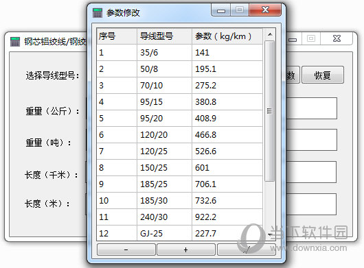 钢芯铝绞线/钢绞线参数换算
