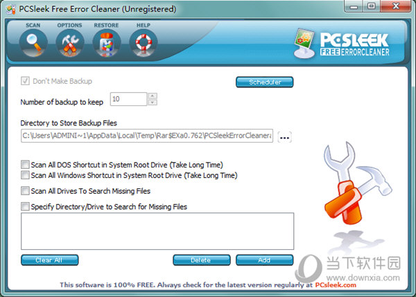 PCSleek Free Error Cleaner