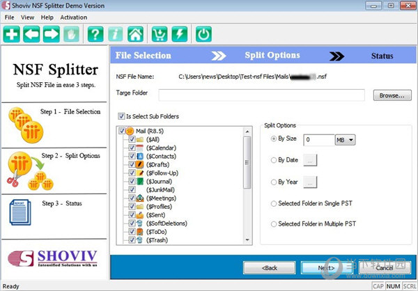 Shoviv NSF Splitter