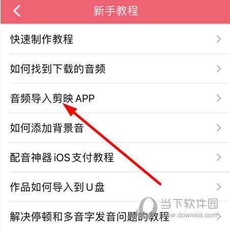 点击选择“音频导入剪映APP”选项