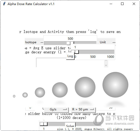 Alpha Dose Rate Calculator