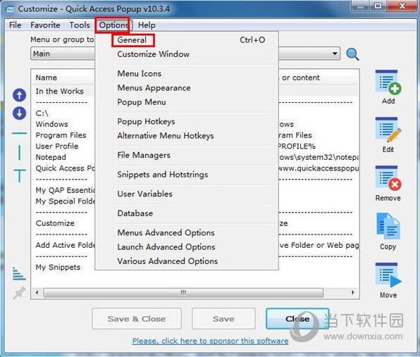 Quick Access Popup