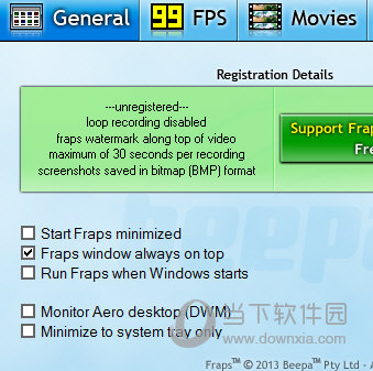 Fraps窗口在前端运行