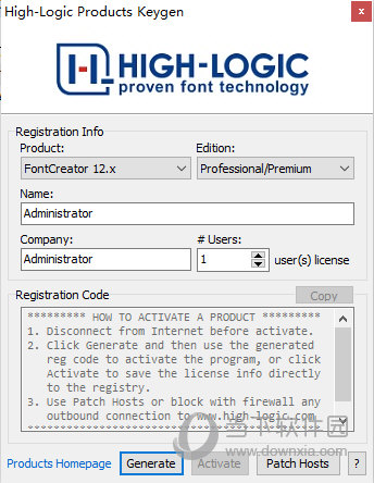 FontCreator12激活工具