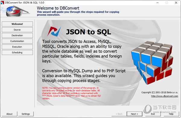 DBConvert for JSON and SQL