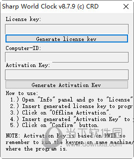 Sharp World Clock注册机