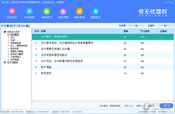 考无忧初级会计师考试专用题库软件