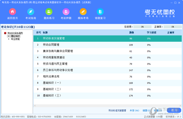 考无忧劳动关系协调员考试专用题库软件