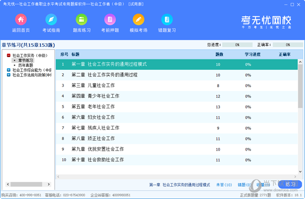 考无忧社会工作者职业水平考试专用题库软件