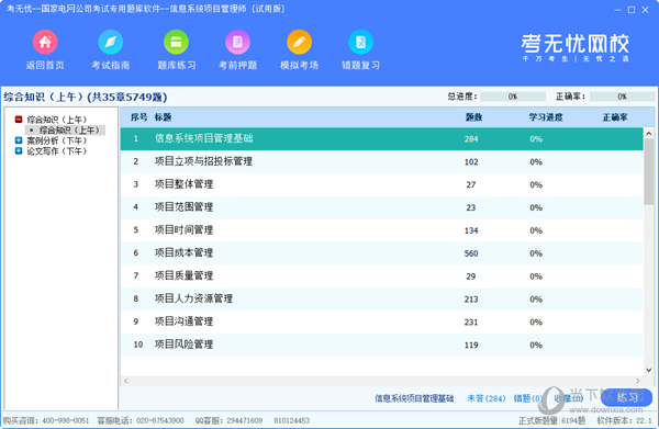 考无忧信息系统项目管理师题库软件
