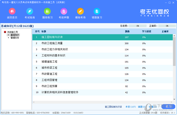 考无忧市政施工员专用题库软件