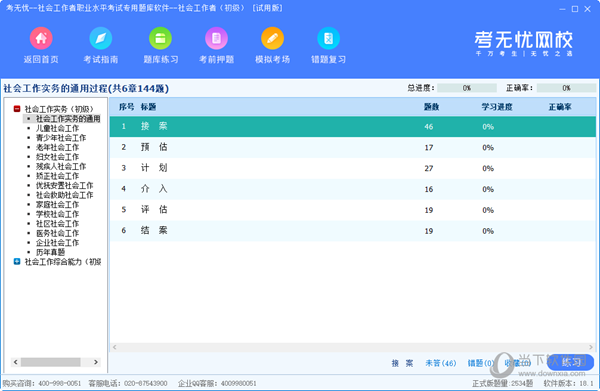 考无忧初级社会工作者职业水平考试专用题库软件