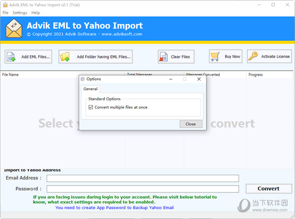 Advik EML to Yahoo Import