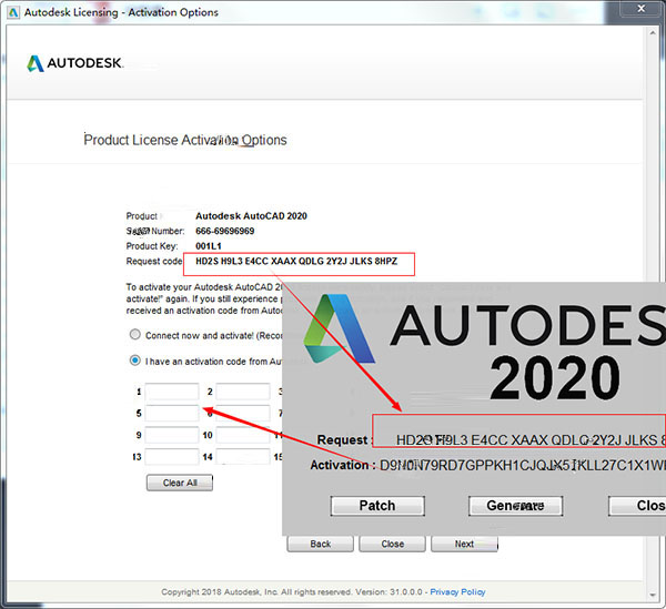 AutoCAD2020序列号和密钥注册机