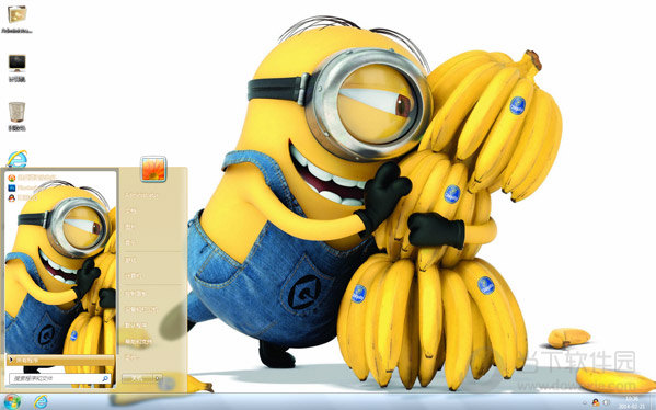 小黄人吃香蕉win7主题|小黄人吃香蕉win7主题 免费版 下载_当下软件园