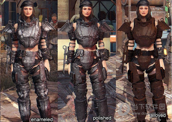 辐射4碳纤维金属盔甲mod