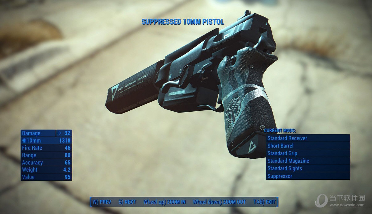 辐射4帅气逼人的10mm手枪modv20绿色免费版