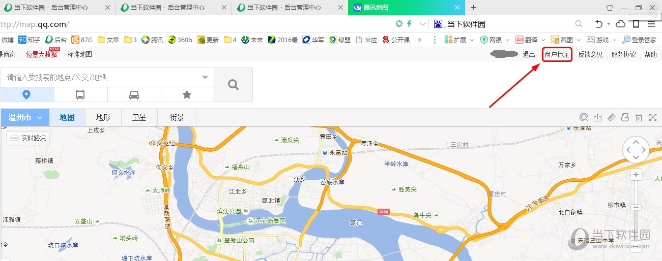 腾讯地图网页版截图