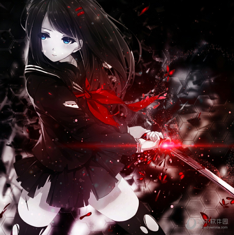 wallpaperengine黑红战斗系jk少女动态壁纸免费版