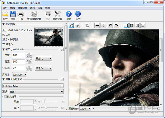 photozoom是一款新颖的,技术上具有革命性的数码图片放大工具,软件